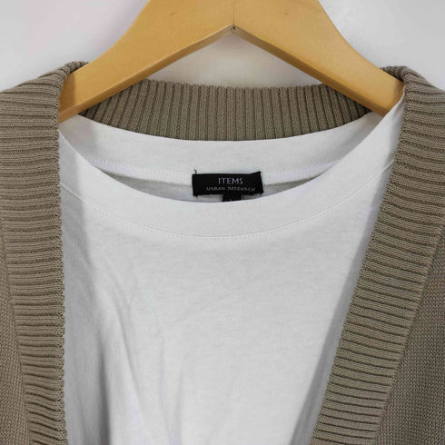 アイテムズ アーバンリサーチ ITEMS URBAN RESEARCH 抗菌 UVカット マシンウォッシャブル ミラノリブカーディガン インナーセット メンズ L