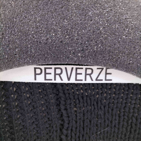 パーバーズ PERVERZE WAVE STRIPE CRASH KNITダメージ ニットカーディガン レディース FREE