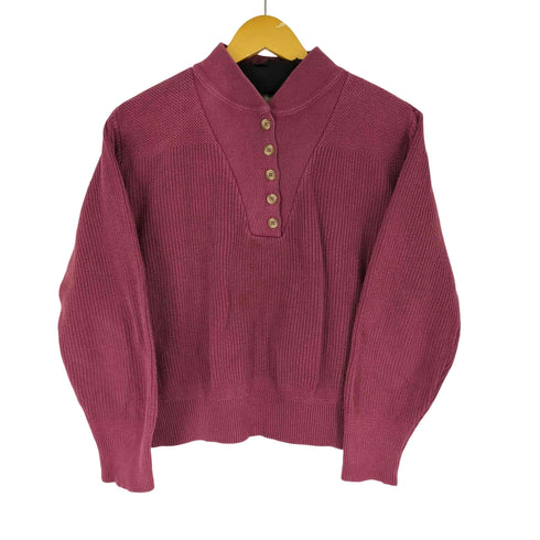 エルエルビーン L.L.Bean 80S USA製 ヘンリーネックコットンニット レディース import:S