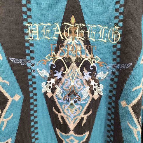 HEATH 刺繍デザインニット メンズ LL