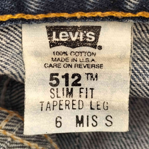 リーバイス Levis MADE IN USA ジッパーフライ テーパードデニムパンツ ボタン裏512 レディース 6 MIS S
