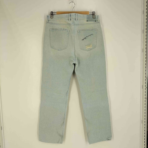 ゴールデングース GOLDEN GOOSE effect text-print straight-leg jeans プリント ダメージ ジーンズ デニム メンズ 30