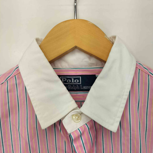 ポロバイラルフローレン Polo by RALPH LAUREN 襟切替ストライプL/Sシャツ メンズ 151/2