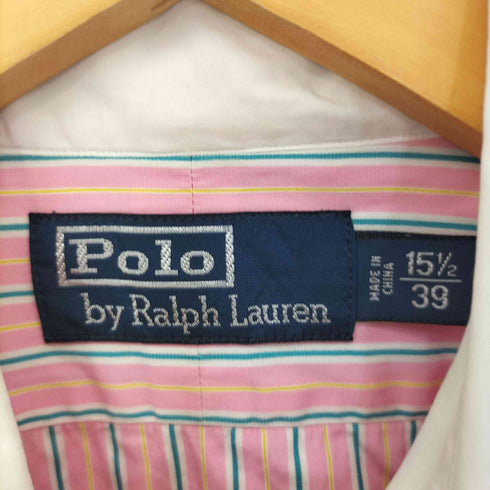 ポロバイラルフローレン Polo by RALPH LAUREN 襟切替ストライプL/Sシャツ メンズ 151/2