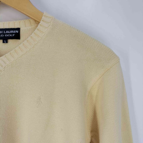 ポロゴルフラルフローレン POLO GOLF RALPH LAUREN ポニー刺繍 Vネック コットン ニット レディース import:S