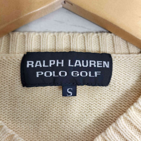 ポロゴルフラルフローレン POLO GOLF RALPH LAUREN ポニー刺繍 Vネック コットン ニット レディース import:S