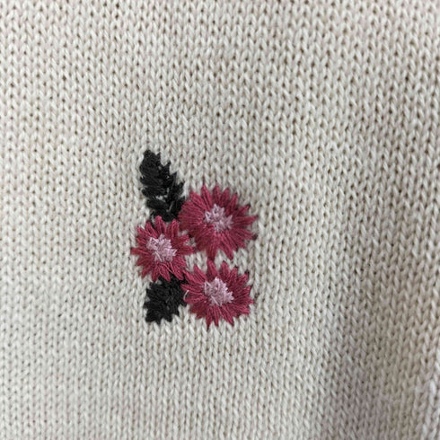 サマンサモスモス samansa Mos2 花刺繍リングドットボタンカーディガン レディース FREE