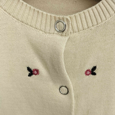 サマンサモスモス samansa Mos2 花刺繍リングドットボタンカーディガン レディース FREE