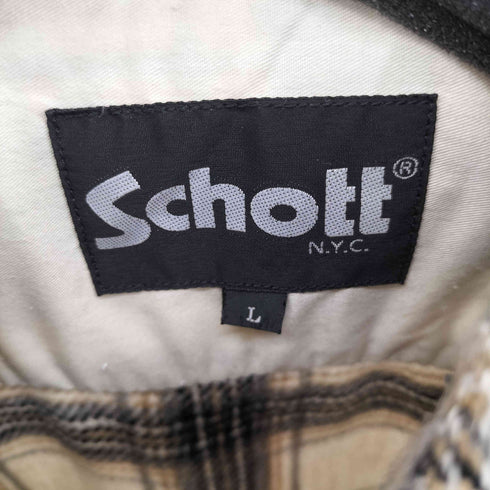 ショット Schott HEAVY NEL CHECK SHIRT ヘビーネルチェックシャツ メンズ JPN:L