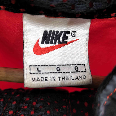 ナイキ NIKE 90-00S 白タグ スウッシュ刺繍 バイカラーナイロンジャケット メンズ JPN:L