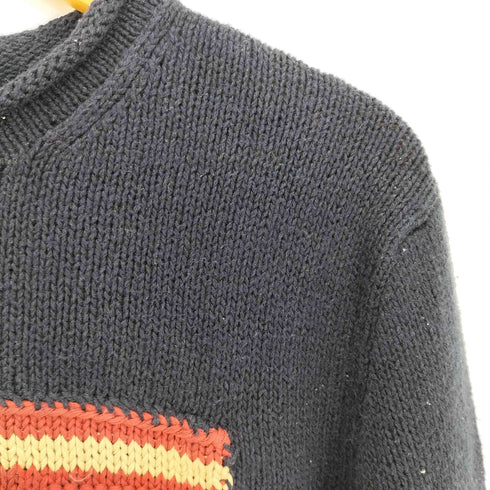 ポロバイラルフローレン Polo by RALPH LAUREN EXCLUSIVE OF DECORATION RL'67 コットンリネン 星条旗 ロールネックニット メンズ import:S