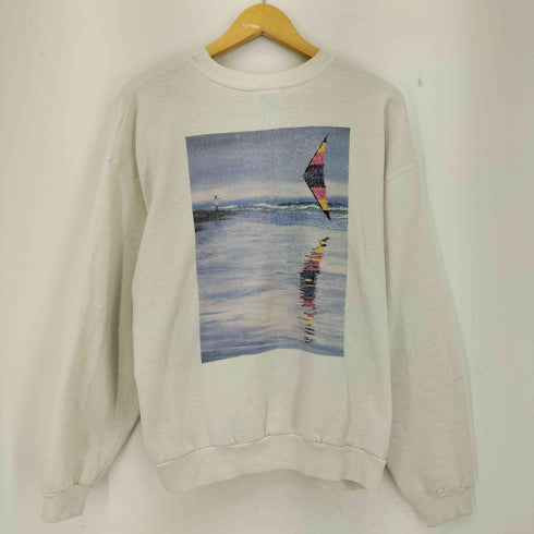 ヘインズ Hanes 90s USA製 イラストプリント クルーネックスウェット メンズ import:XL