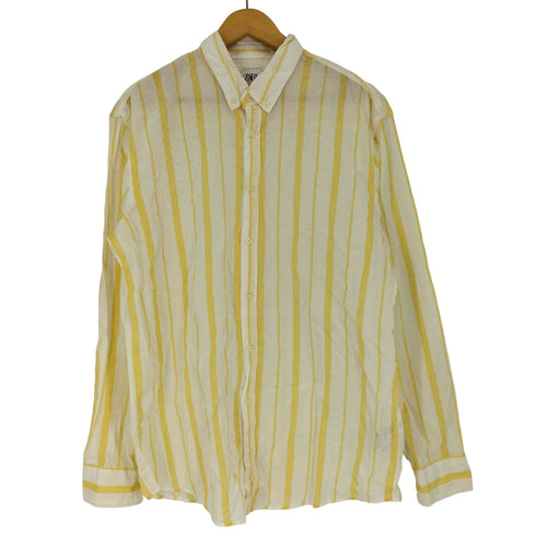 ザラ ZARA RELAXED FIT B.D L/S ストライプ シャツ メンズ import:L