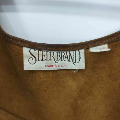 STEER BRAND USA製 フリンジスエードベスト メンズ import:M