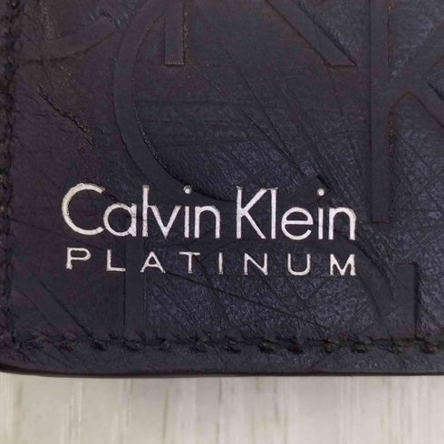カルバンクラインプラチナ CALVIN KLEIN PLATINUM ロゴプレート 二つ折り財布 メンズ