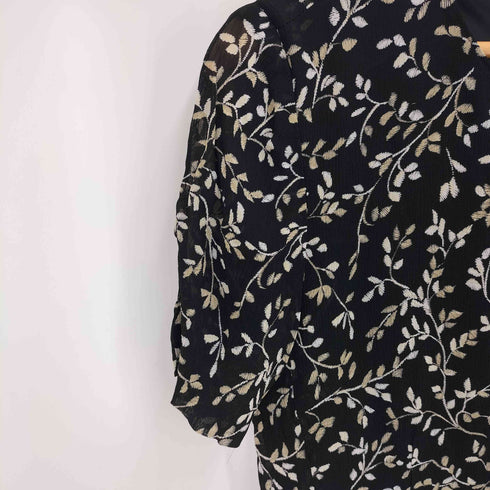 バーバリーズ BURBERRYS 80-90s 白タグ フラワーデザイン S/S レーヨン ワンピース レディース EUR:40