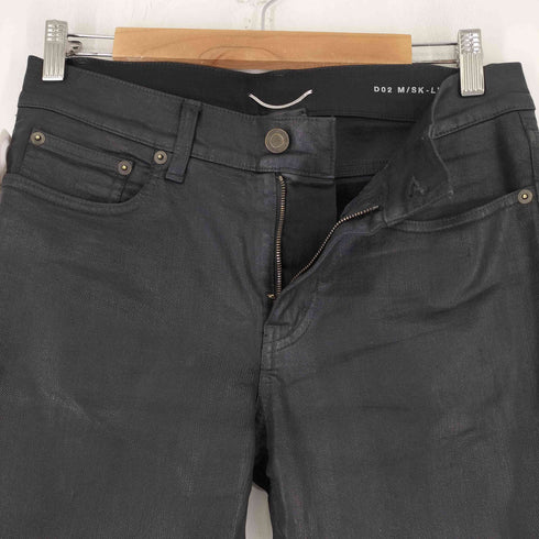 サンローランパリ SAINT LAURENT PARIS 15SS エディ期 ブラックスキニーデニムパンツ コーティング メンズ M