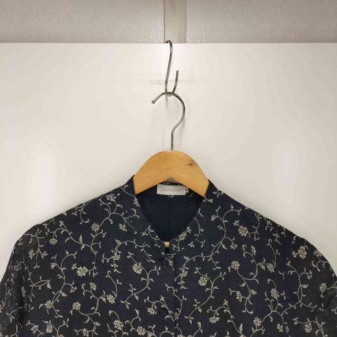 バーバリーズ BURBERRYS 80-90s 白タグ フラワーデザイン マオカラー S/S ワンピース レディース EUR:40