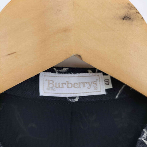 バーバリーズ BURBERRYS 80-90s 白タグ フラワーデザイン マオカラー S/S ワンピース レディース EUR:40