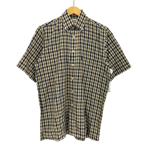 アクアスキュータム AQUASCUTUM チェック柄 半袖 ボタンダウンシャツ メンズ import:S