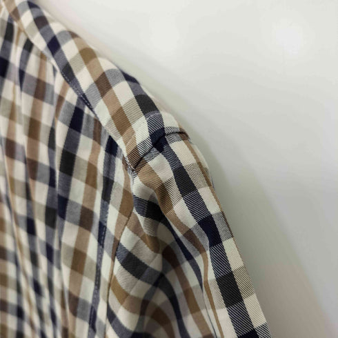 アクアスキュータム AQUASCUTUM チェック柄 半袖 ボタンダウンシャツ メンズ import:S