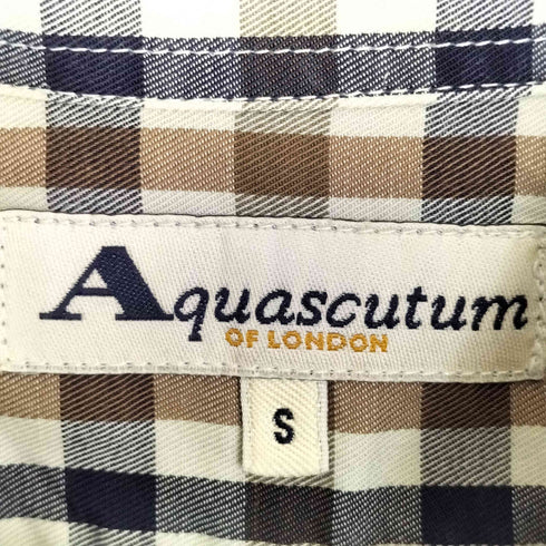 アクアスキュータム AQUASCUTUM チェック柄 半袖 ボタンダウンシャツ メンズ import:S