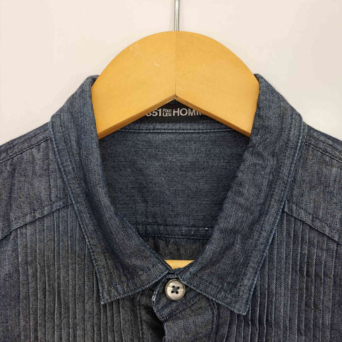 ゴーサンゴーイチプールオム 5351 POUR LES HOMMES C/Si ムラ糸 デニムピンタックシャツ メンズ JPN:1