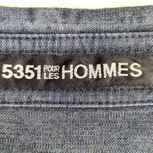 ゴーサンゴーイチプールオム 5351 POUR LES HOMMES C/Si ムラ糸 デニムピンタックシャツ メンズ JPN:1