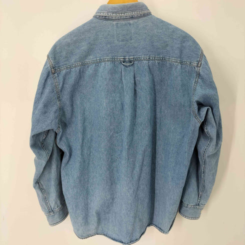 バナナリパブリック BANANA REPUBLIC 80-90s トラベルタグ ワンポケットL/Sデニムシャツ メンズ import:M