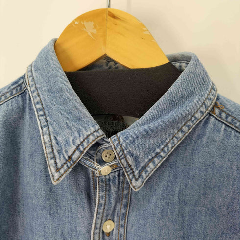 バナナリパブリック BANANA REPUBLIC 80-90s トラベルタグ ワンポケットL/Sデニムシャツ メンズ import:M