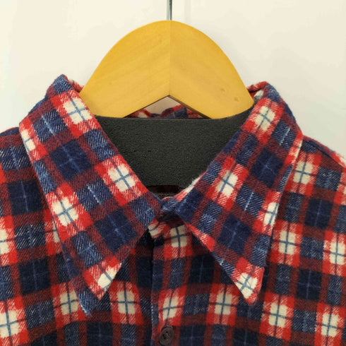 フルーツオブザルーム FRUIT OF THE LOOM 80s ダブルポケットチェックネルシャツ 襟芯 メンズ import:M