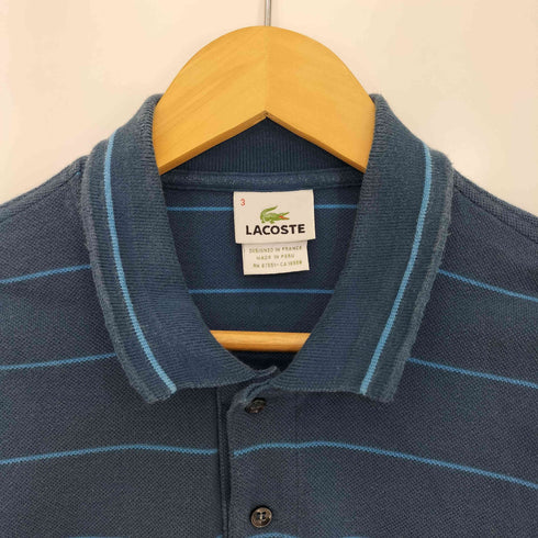 ラコステ LACOSTE 90s ペルー製 鹿の子 ボーダーポロシャツ メンズ 3