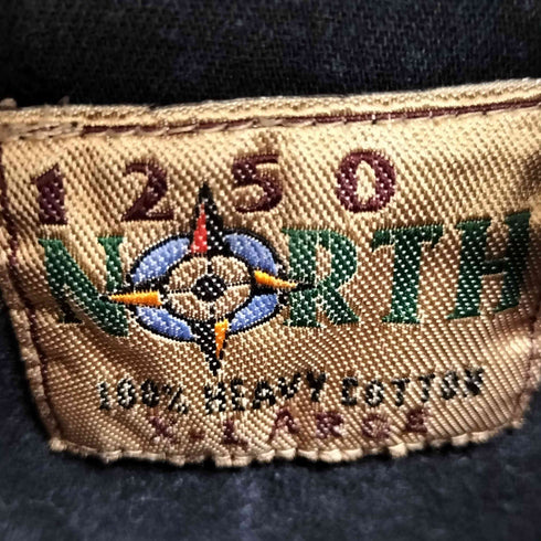 1250 NORTH 刺繍デザイン ワンポケットボタンダウンL/Sシャツ メンズ import:XL