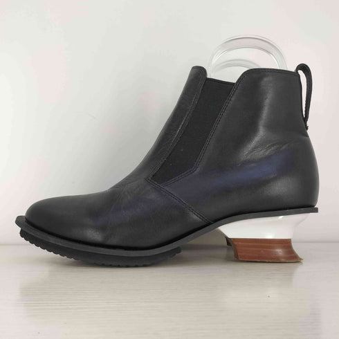 イッセイミヤケ ISSEY MIYAKE UNITE BOOTS デザインヒール レザー サイドゴア ブーツ レディース 25cm