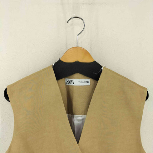 ザラ ZARA テーラードリネンブレンドベストM レディース import:L