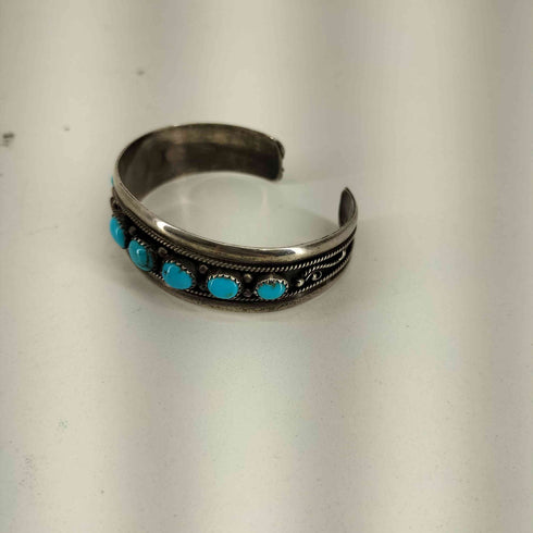 ナバホ NAVAJO STERLING ターコイズバングル メンズ
