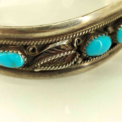 ナバホ NAVAJO STERLING ターコイズバングル メンズ