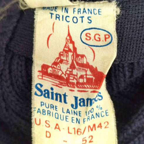 セントジェームス SAINT JAMES フランス製 ローゲージ ウール ドライバーズニット メンズ