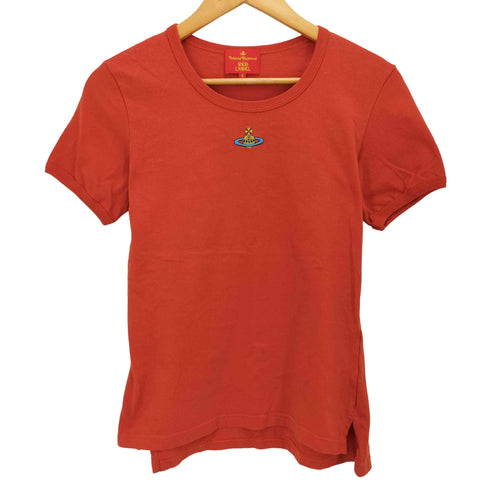 ヴィヴィアンウエストウッドレッドレーベル Vivienne Westwood RED LABEL オーブ刺繍 クルーネック S/S Tシャツ レディース import:S