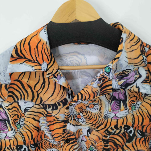 タイガー柄 L/S オープンカラーシャツ メンズ