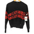 デシグアル Desigual Knit jumper Amore ペイント ロゴ ライン モックネック ニット カットソー レディース import:L
