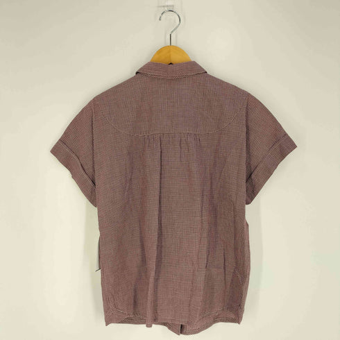 アーペーセー A.P.C. ギンガムチェック ギャザー ラウンドカラー シャツ ブラウス レディース import:M