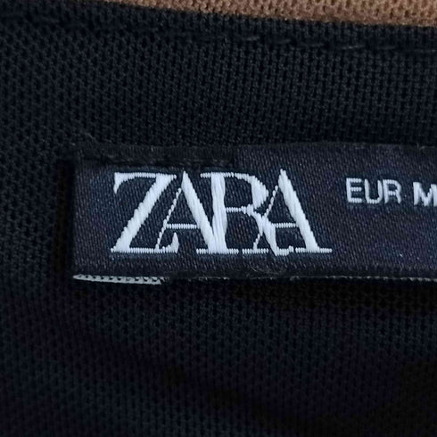 ザラ ZARA プリント柄 ギャザー カシュクール チュールワンピース レディース import:M