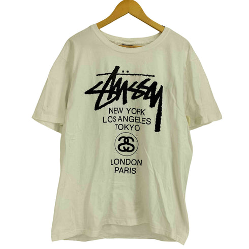 ステューシー Stussy メキシコ製 ワールドツアー シャネルロゴ プリント 半袖 Tシャツ メンズ import:L