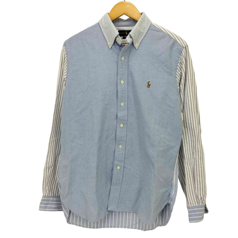 ラルフローレン RALPH LAUREN CLASSIC FIT ポニー刺繍 ストライプ 切替 クレイジーパターン ボタンダウン L/S シャツ メンズ import:S