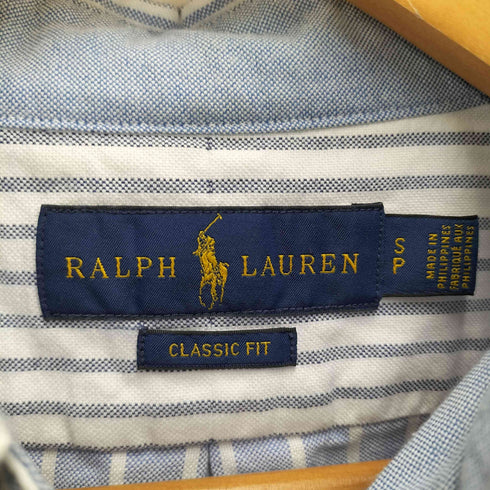 ラルフローレン RALPH LAUREN CLASSIC FIT ポニー刺繍 ストライプ 切替 クレイジーパターン ボタンダウン L/S シャツ メンズ import:S