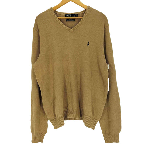 ポロバイラルフローレン Polo by RALPH LAUREN EXCLUSIVE OF DECORATION ポニー 刺繍 Vネック コットン ニット メンズ import:XL