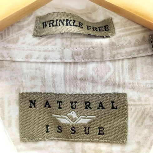 ナチュラルイシュー NATURAL ISSUE WRINKLE FREE 遺跡 総柄 B.D S/S シャツ メンズ import:L