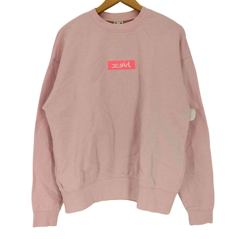 エックスガール X-girl 18AW BOX LOGO CREW SWEAT ボックス ロゴ クルー スウェット レディース JPN:2