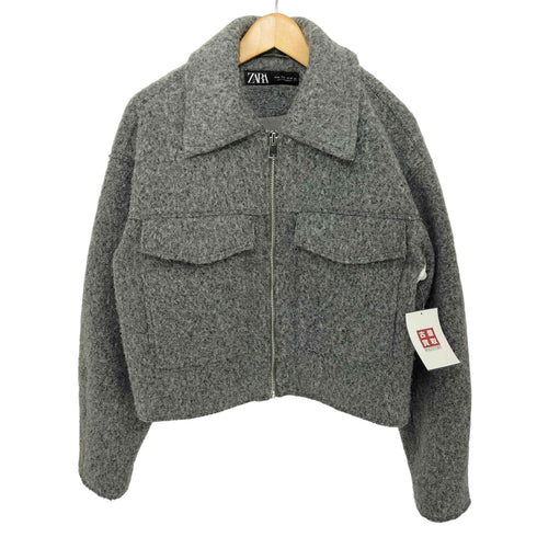ザラ ZARA ブークレクロップドジャケット レディース import:M